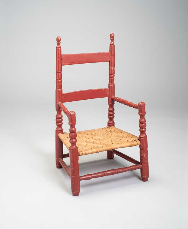 ca Wood side chair painted red 1890 