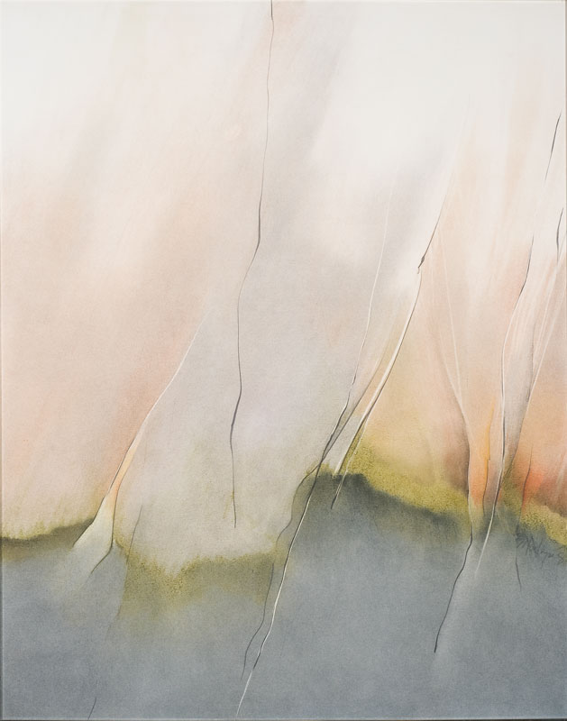 Carolina Montague's image "Sapelo Marsh" is almost entirely abstract, showing the marsh in washes of pastel color.