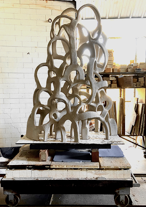 Nick Abrami, The Memory of a Dream About a Place (Unfinished) 62”x48”x28” Ceramic