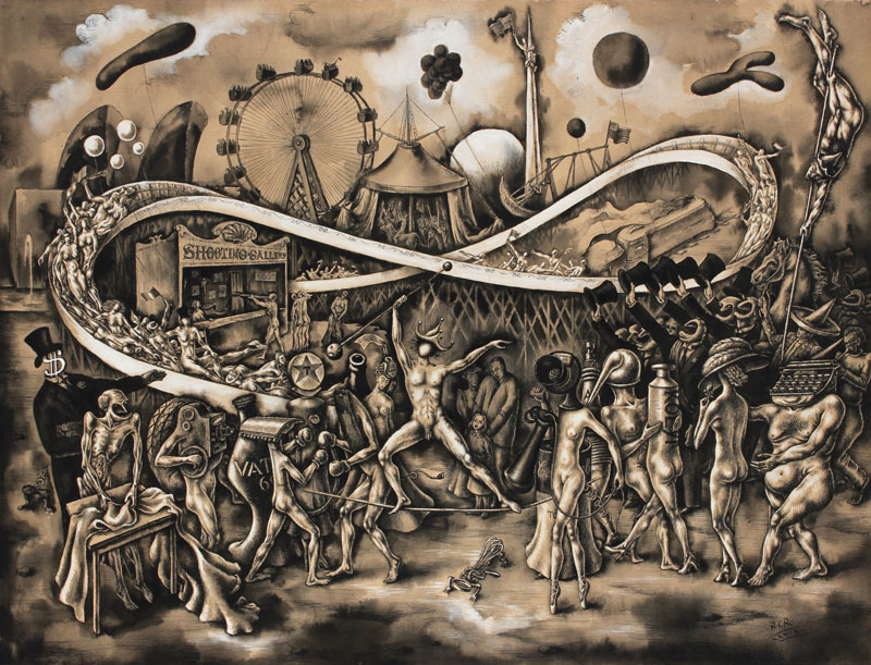 Rudolph von Ripper's surrealistic painting of the New York World's Fair