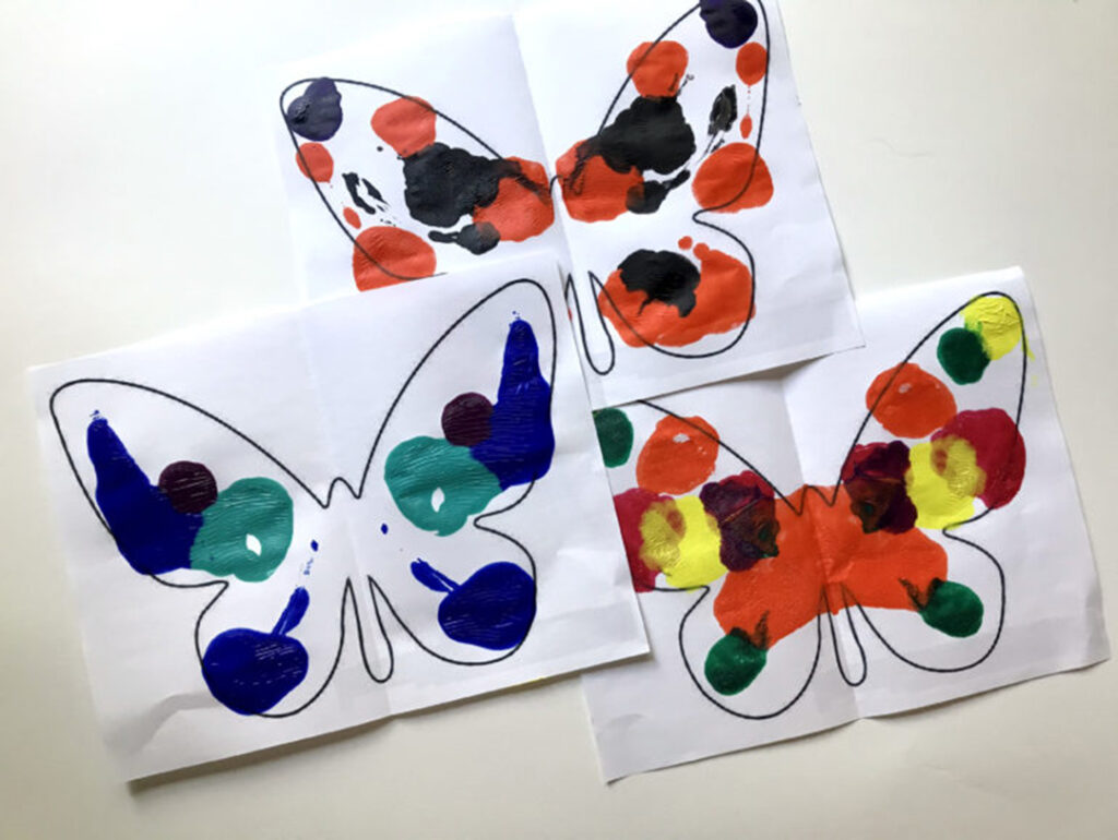 A photograph of some butterfly art