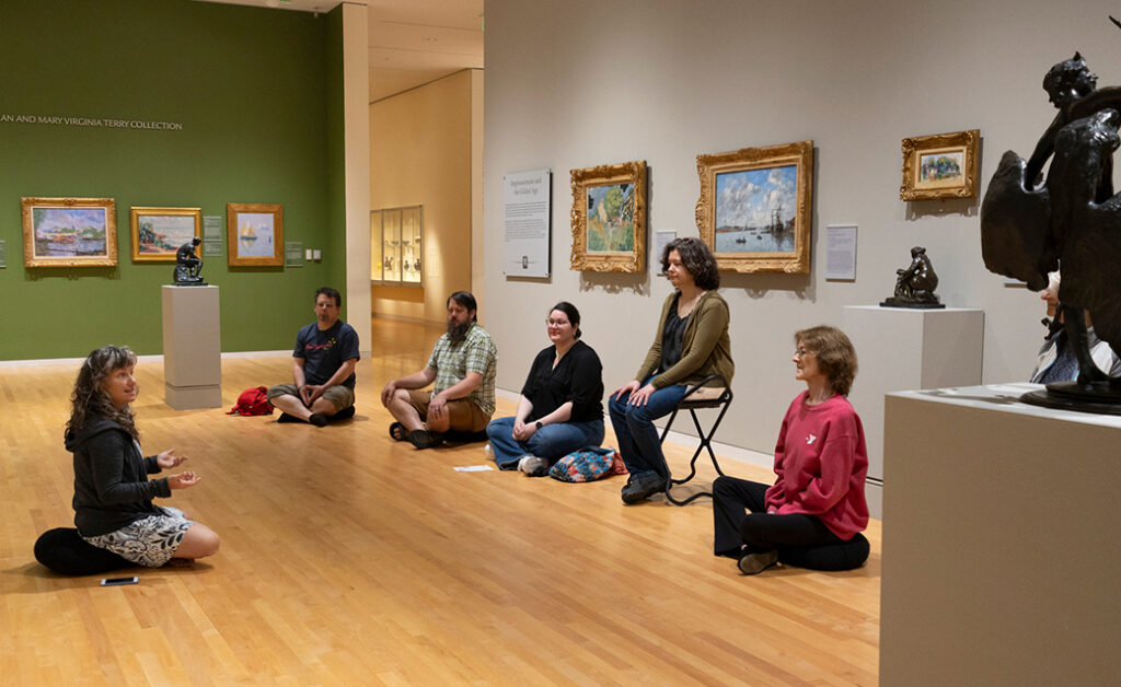 People attending Morning Mindfulness in the museum's galleries
