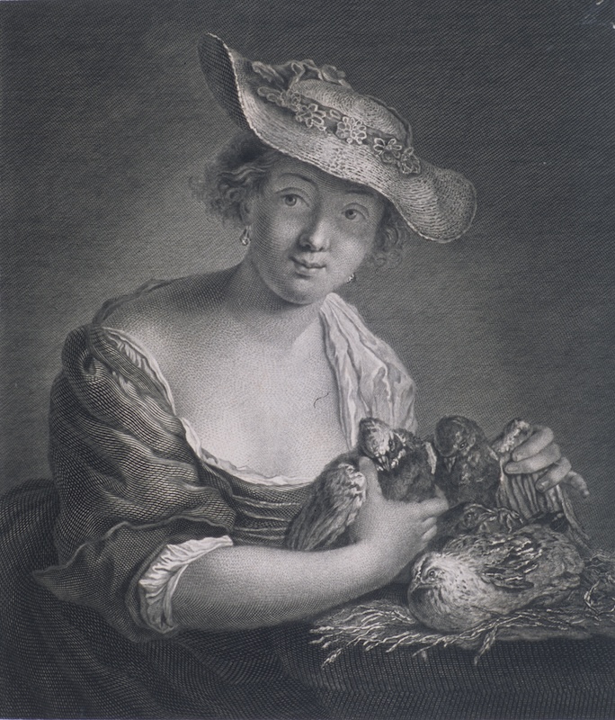 Portrait of a woman holding birds