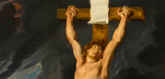 A detail of the painting "Christ on the Cross" by Peter Paul Rubens, from the Museum & Gallery at Bob Jones University Greenville, SC