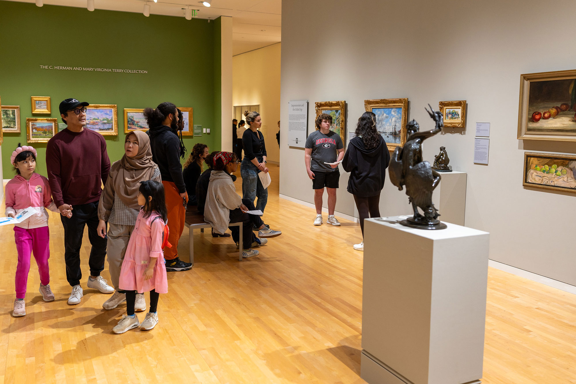 People visiting the galleries