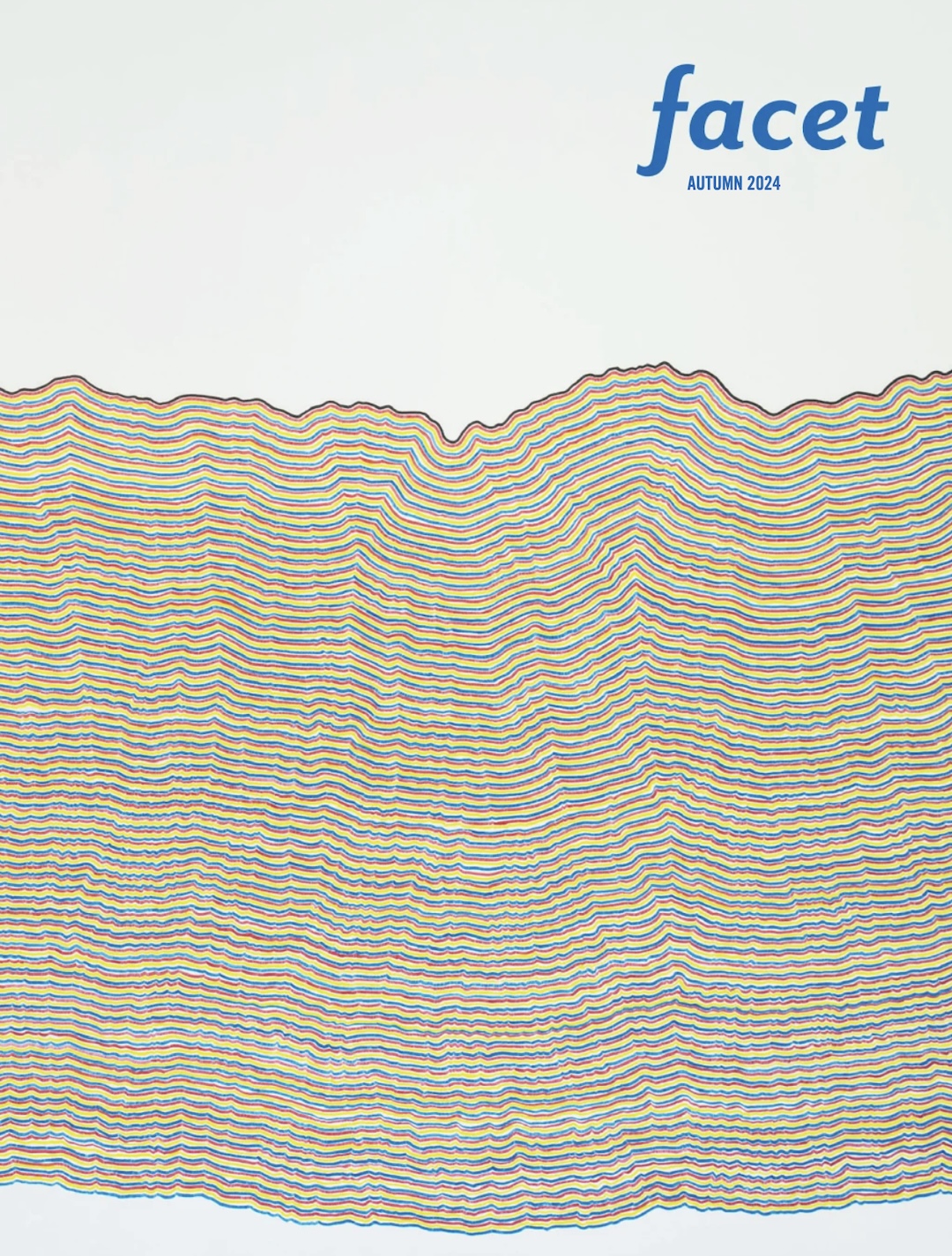 Sol LeWitt's "Wall Drawing #869" consists of lines drawn in red, yellow and blue marker horizontally across the wall