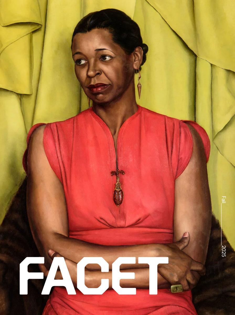The cover of the fall semester 2025 Facet newsletter, featuring a painting of Ethel Waters from the exhibition "Brilliant Exiles"
