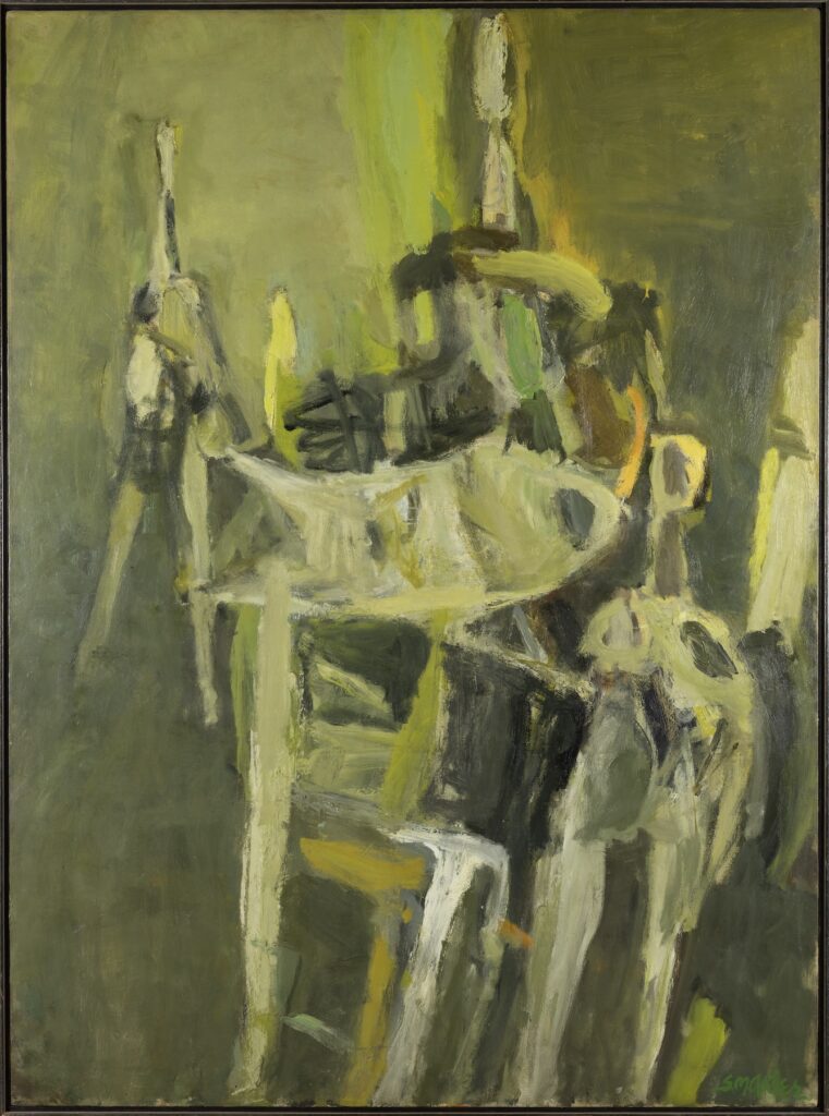 Detail of an abstract painting by Samuel M. Adler