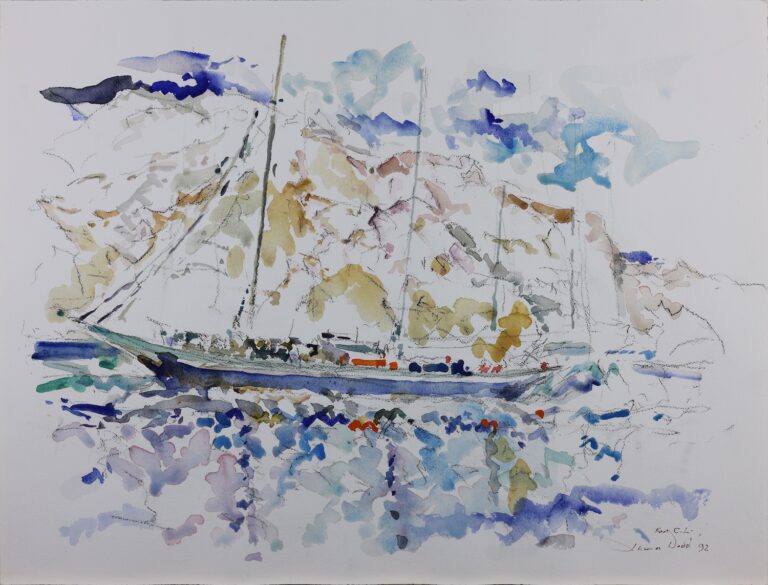Painting of a boat by Lamar Dodd