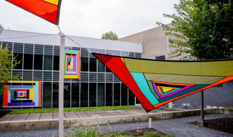 Works by Rachel Hayes installed in the museum's sculpture garden