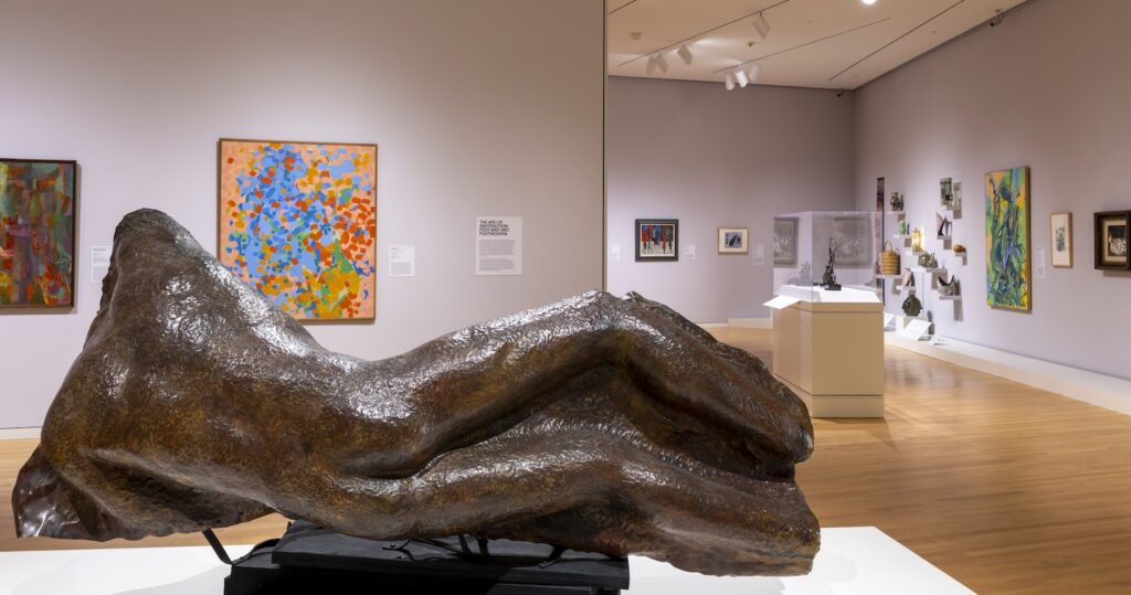 A gallery shot showing modern works