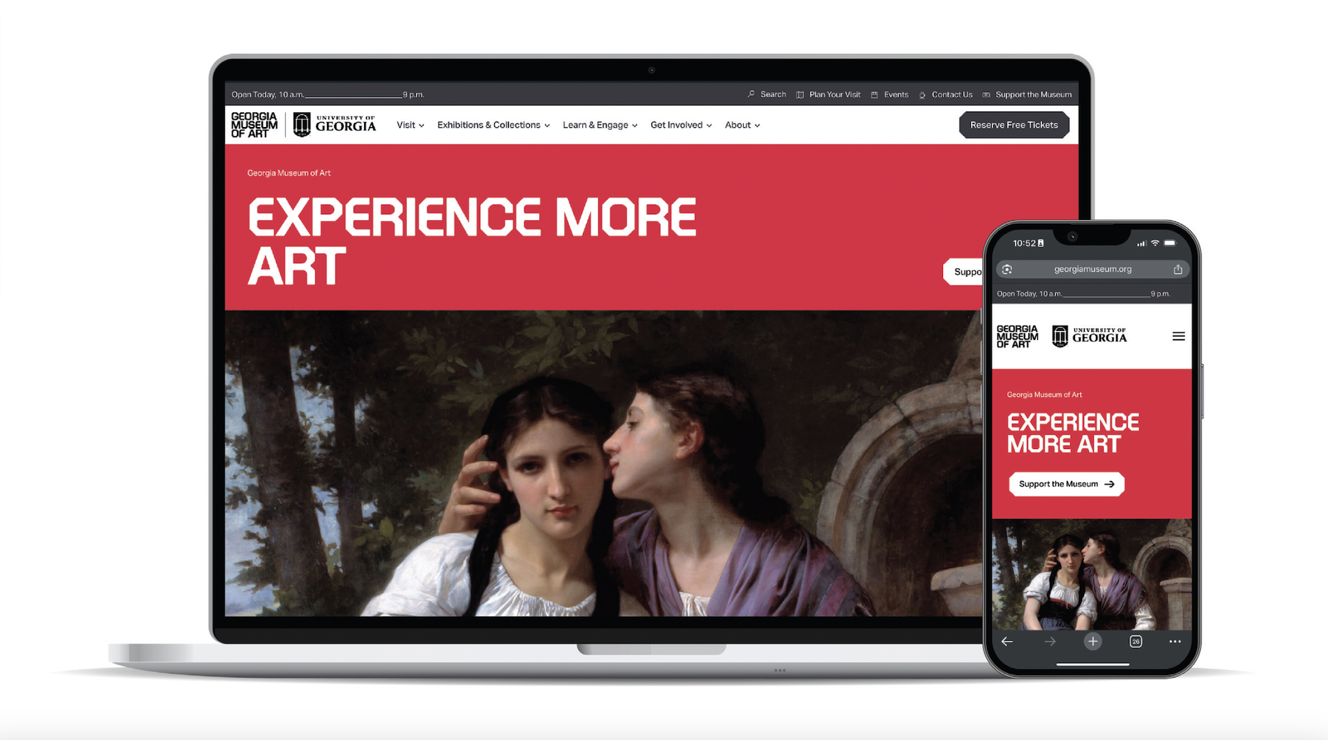 The museum's newly designed website viewed on a laptop and cellphone