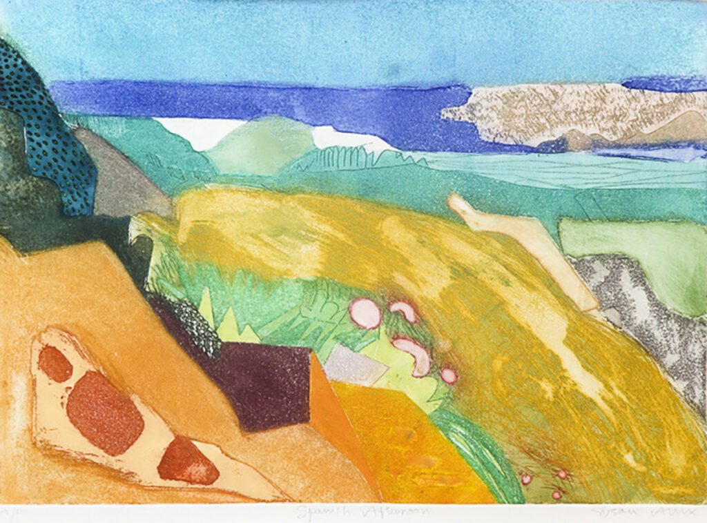 Watercolor painting of landscape by Cathy Hirsh.