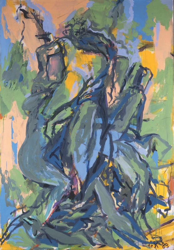 Elaine de Kooning's painting "Bacchus #81" shows an abstract human form. 