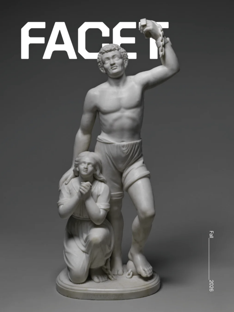 The fall 2026 issue of Facet features Edmonia Lewis' marble sculpture "Forever Free."