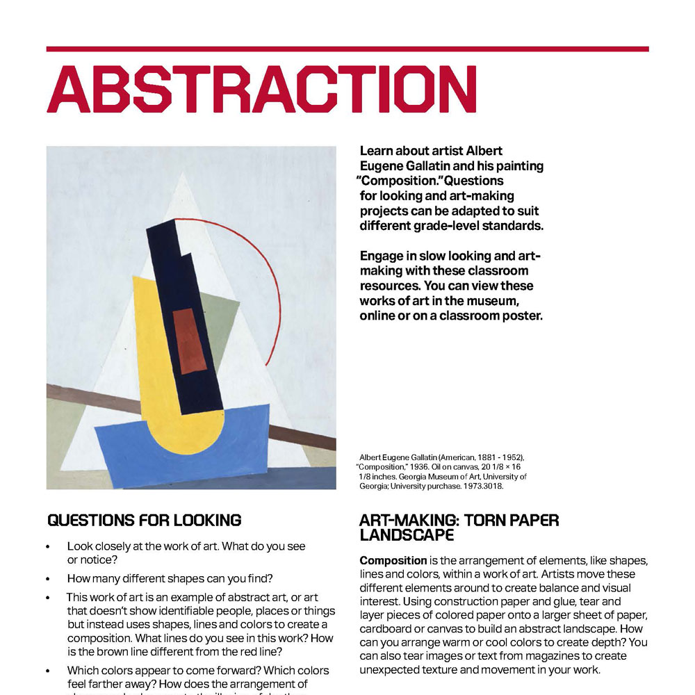 Detail of “Abstraction” teacher packet