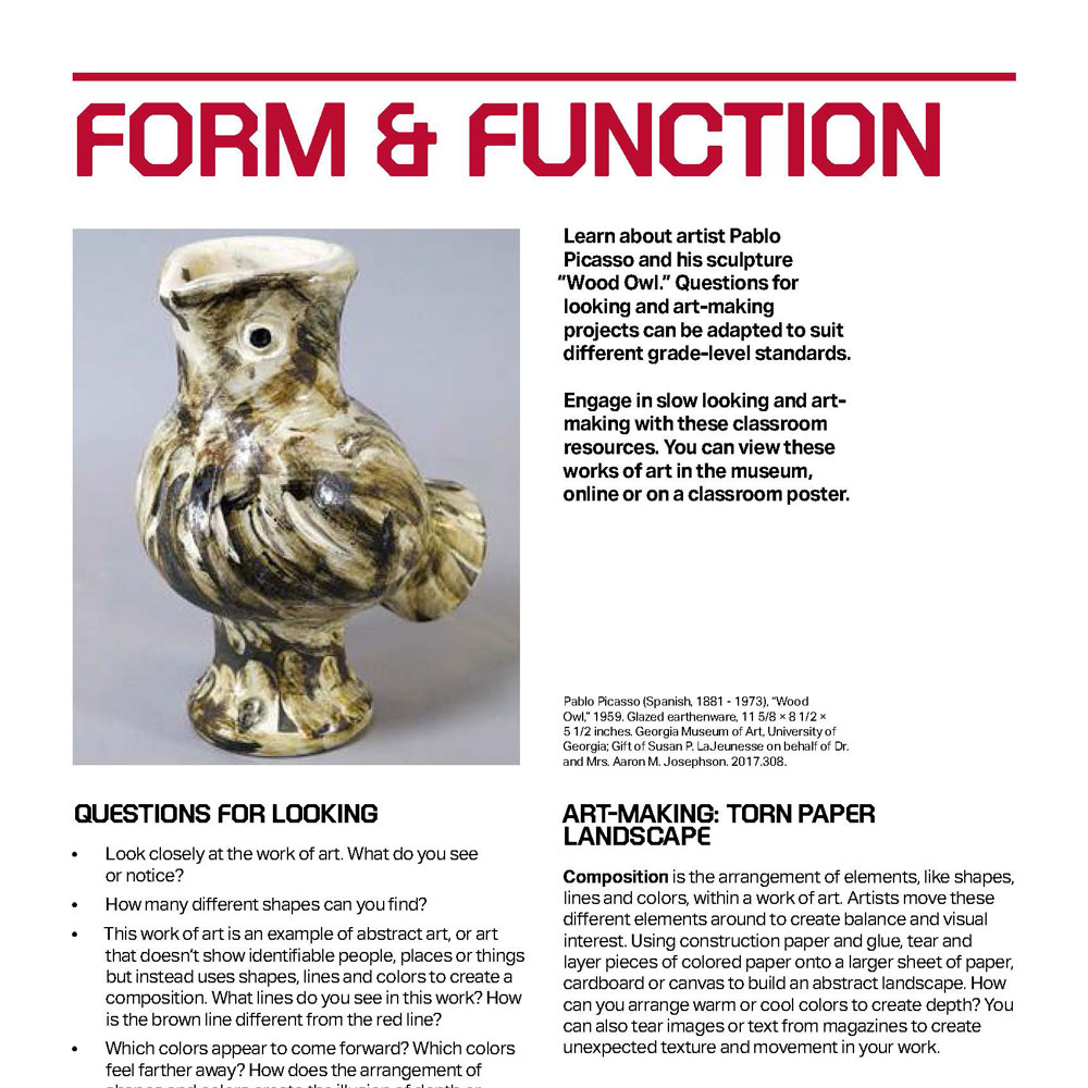 Detail of “Form and Function” teacher packet
