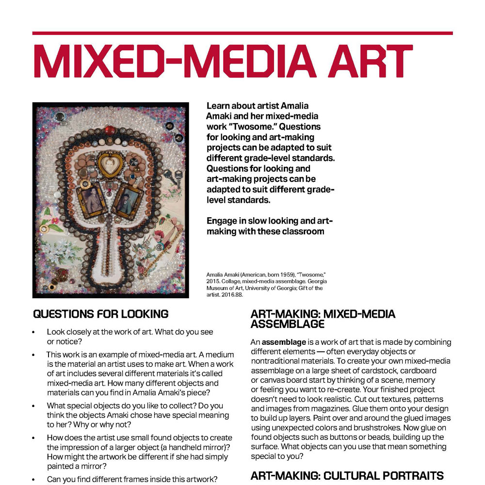Detail of “Mixed-Media Art” teacher packet