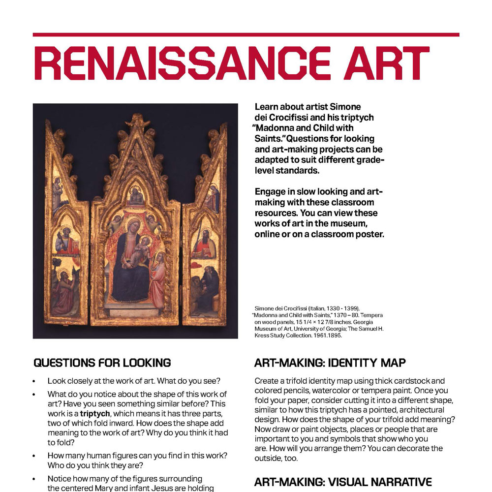 Detail of “Renaissance Art” teacher packet